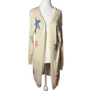 Ivory Star Pattern Knit Cardigan | Soft Cozy Aesthetic Layering Piece | Small